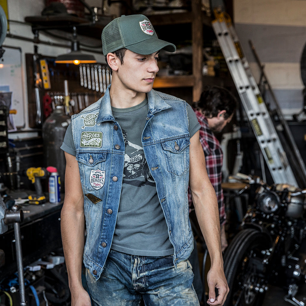 Vintage Denim Biker Vest with 90s Sturgis Pins Selected by Cherry | Free  People