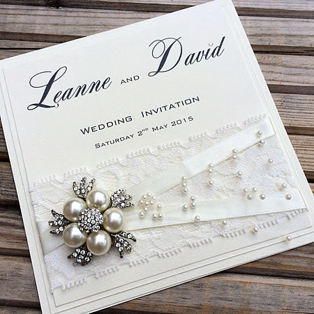 Elegant DIY Wedding Invitation with Simple Bow Style Knot 