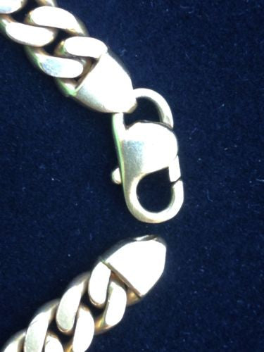 14k yellow gold Italian chain necklace. 3.2oz. 16" Long. 13mm Wide At Widest
