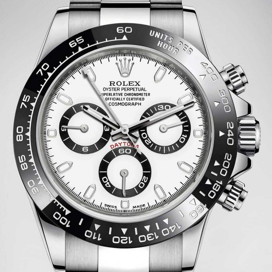 daytona stainless steel white dial