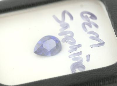 4.55ct Pear Shape Ceylon Blue Sapphire - Rare Deep Purple Color