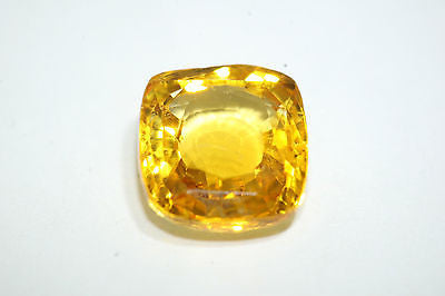 4.23ct Cushion Cut Yellow Sapphire - RARE 9.5mm x 8.5mm