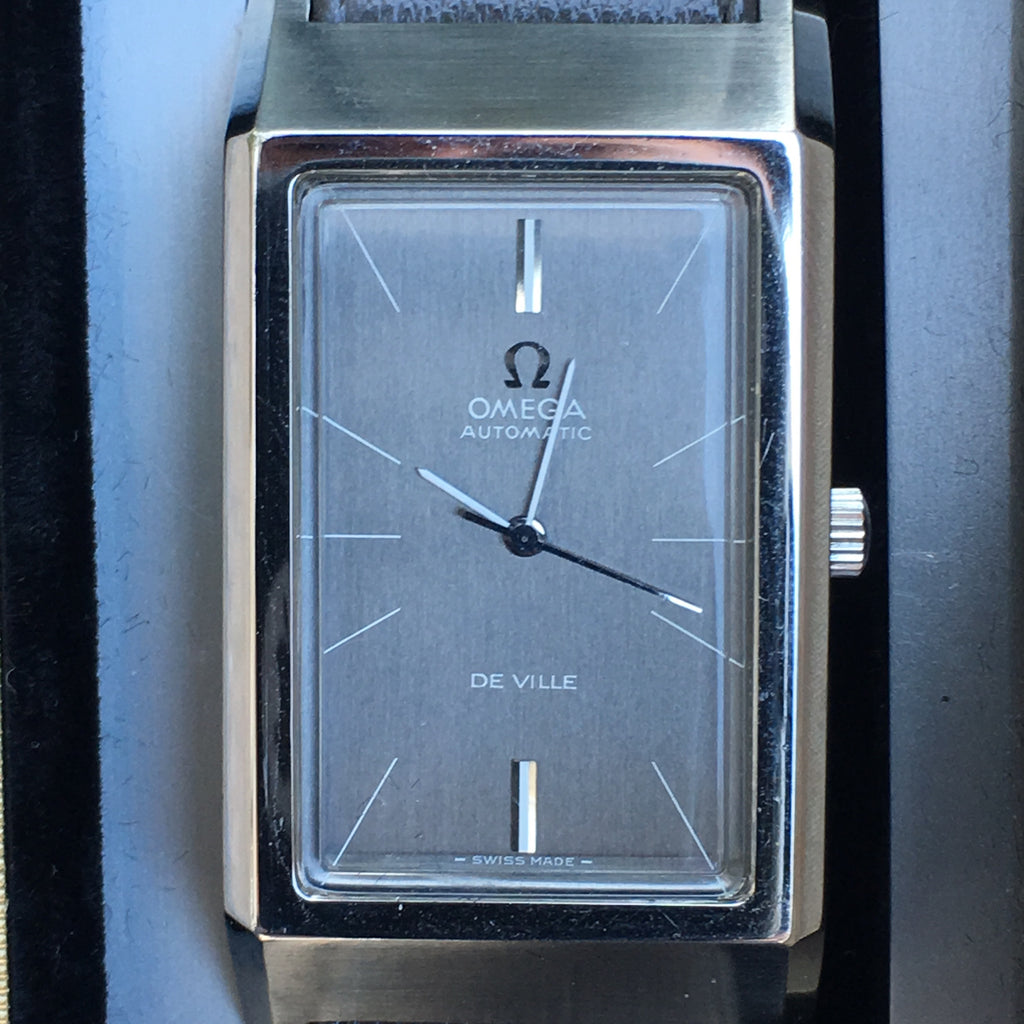 omega rectangular men's watch