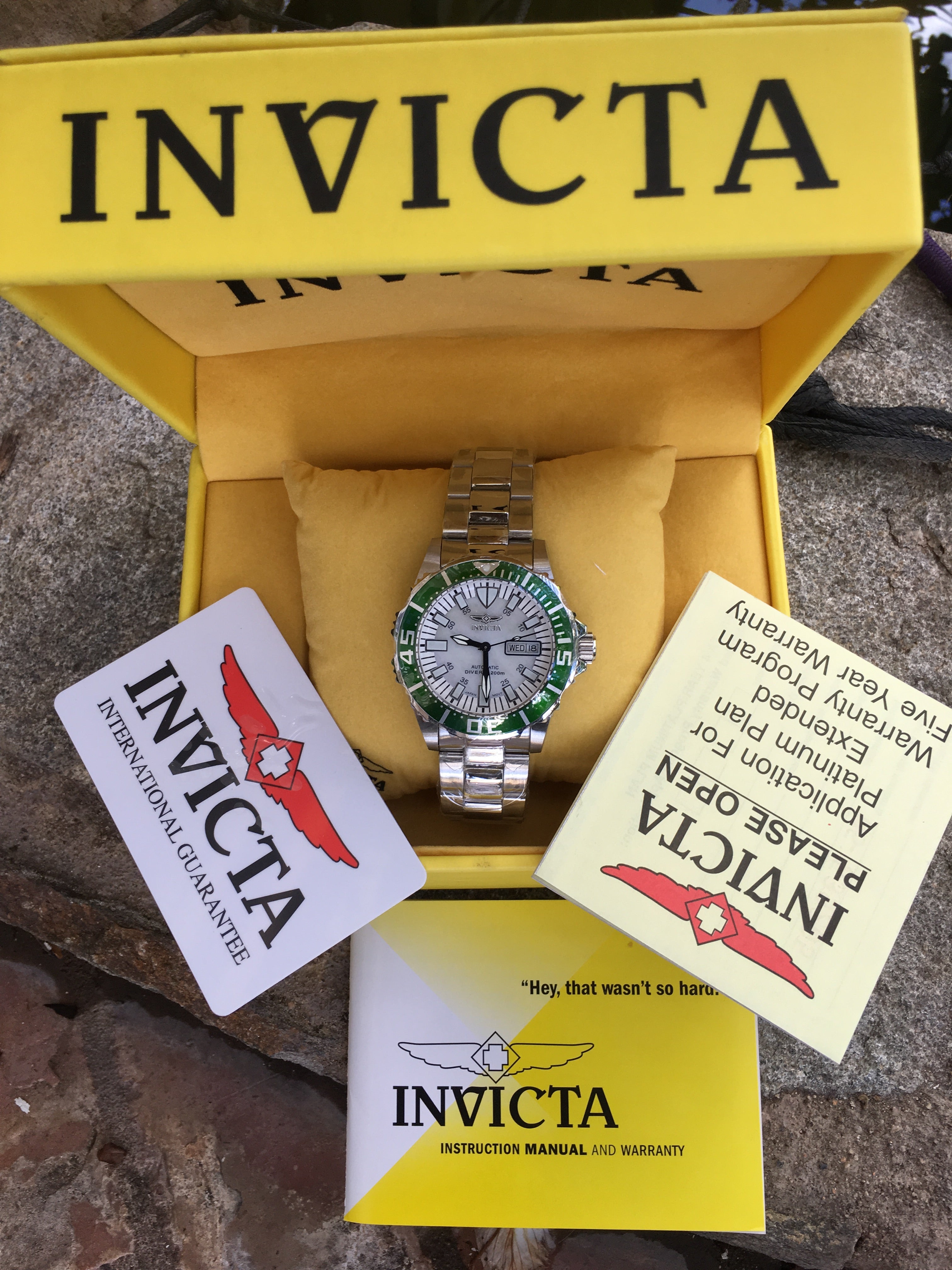 INVICTA 2844 Pro Diver Automatic Stainless Steel 42mm Watch Box Papers New Rare