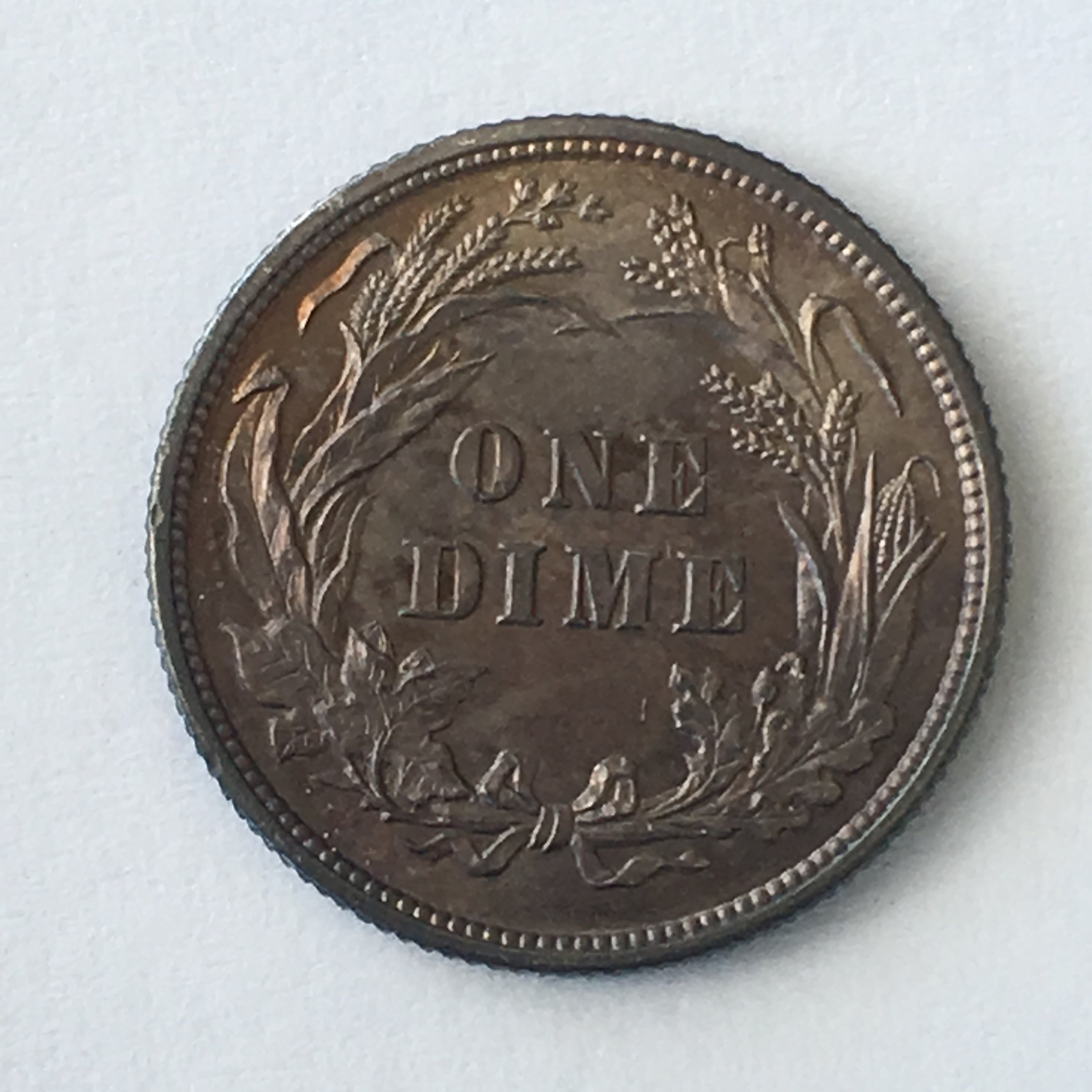 1892-P Barber Dime. First Year of "Barber Dime" Coinage. Beautifully Toned