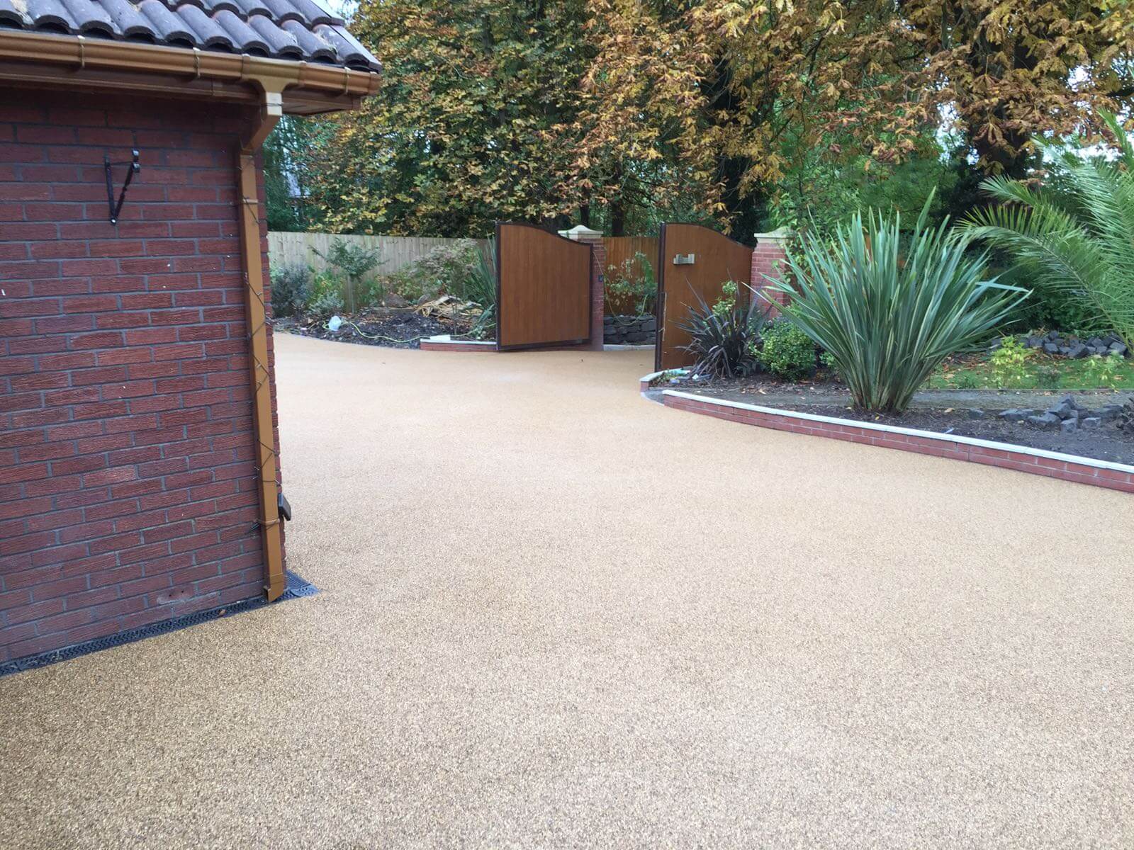 resin paving and brick walling