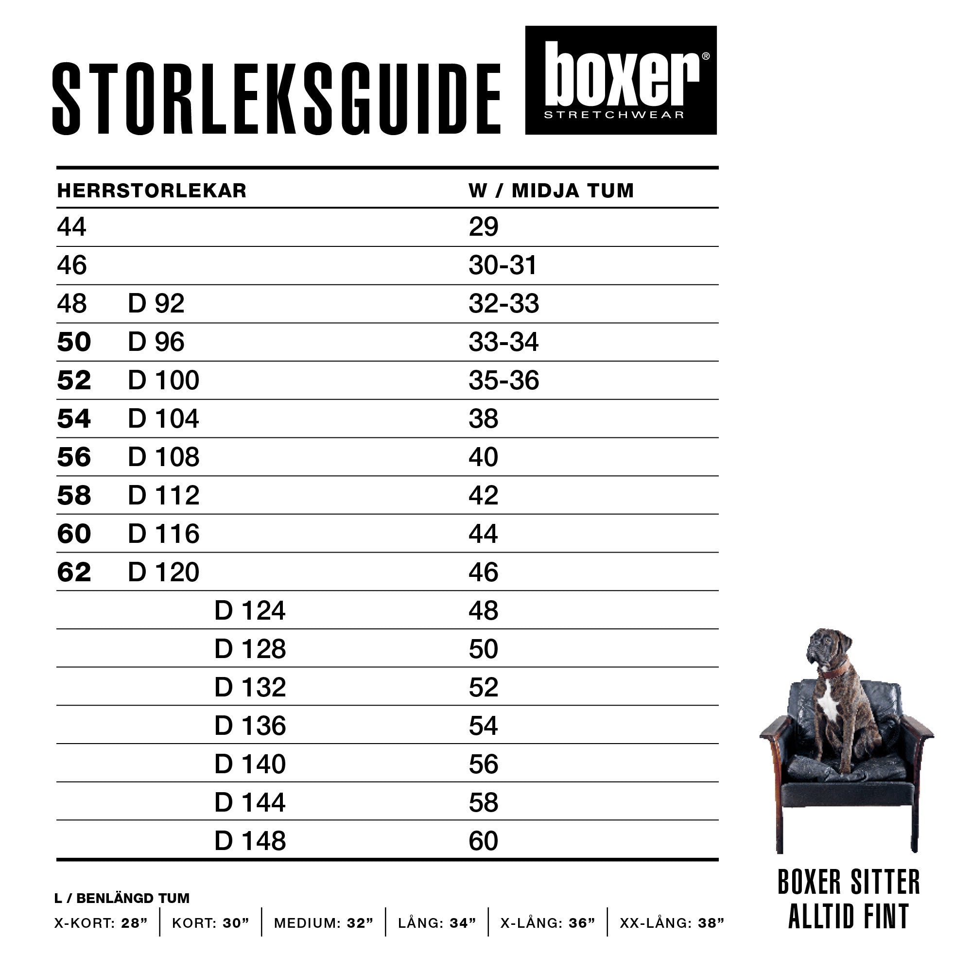 Storlekar Boxer