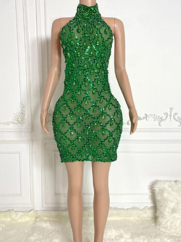 Green See Mini Dress