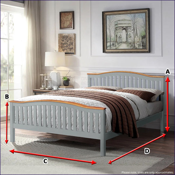 Wadsworth Grey Wooden Bed Dimensions