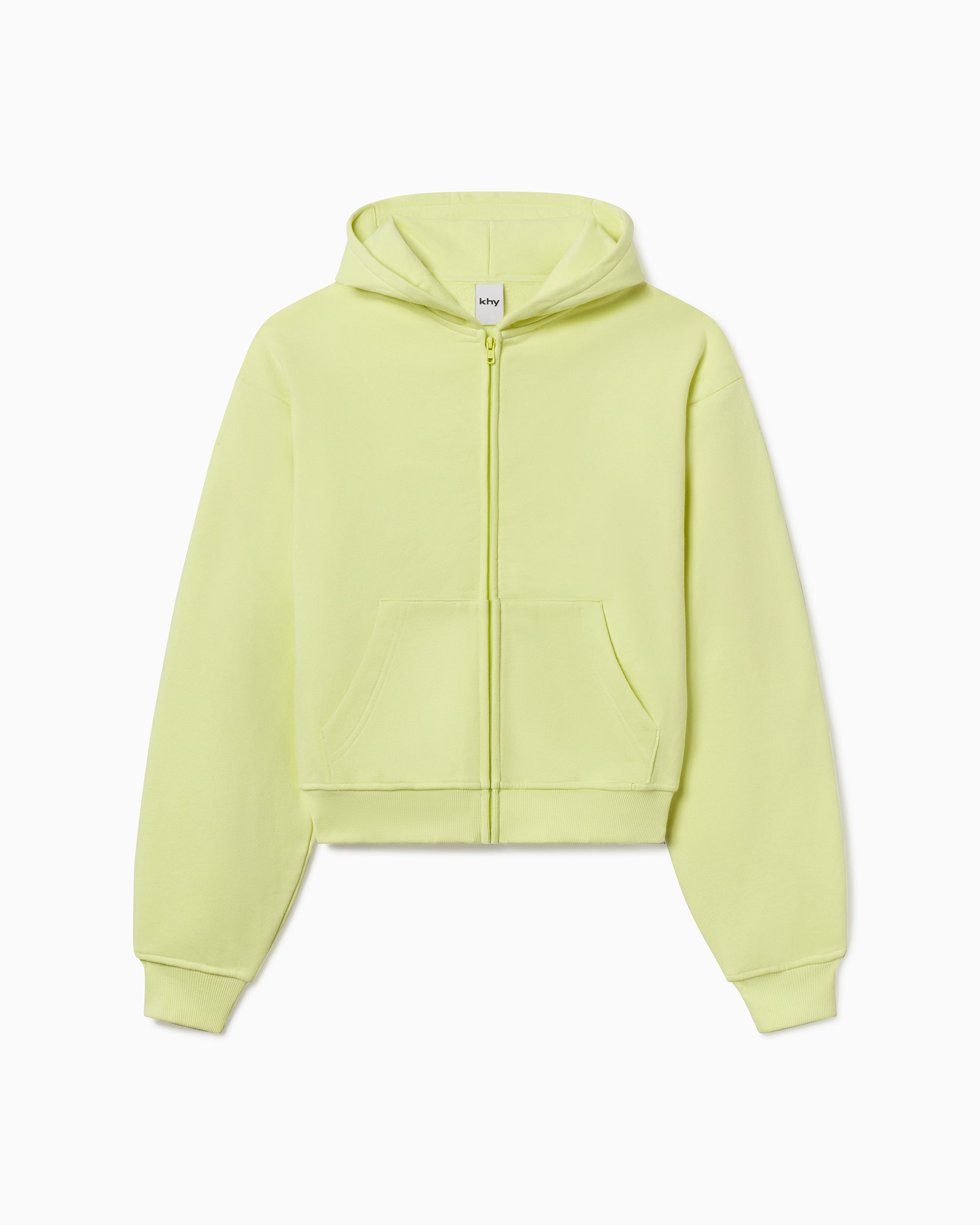 Fleece Zip Hoodie with Oversized Hood | Limoncello