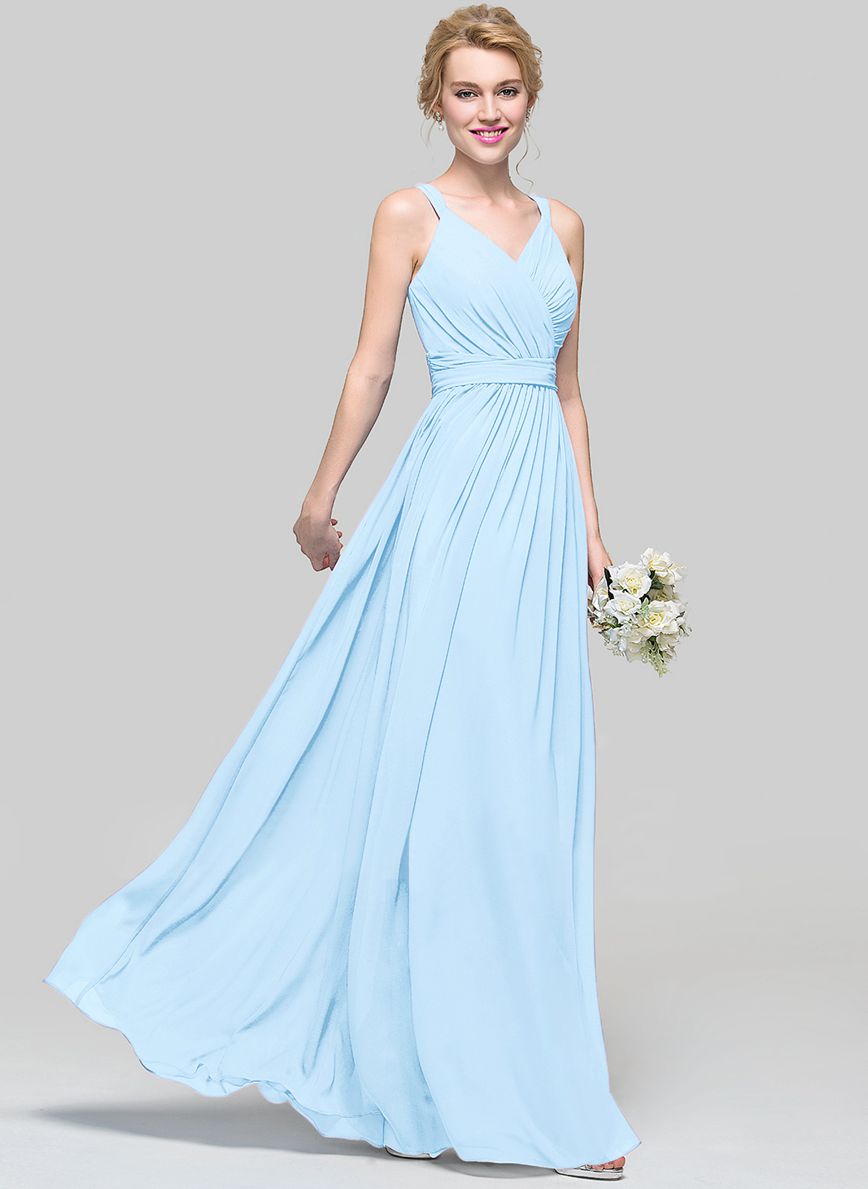 chiffon baby blue dress