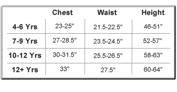 Wicked Size Guide - Children