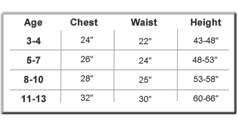 Wicked Size Guide - Children