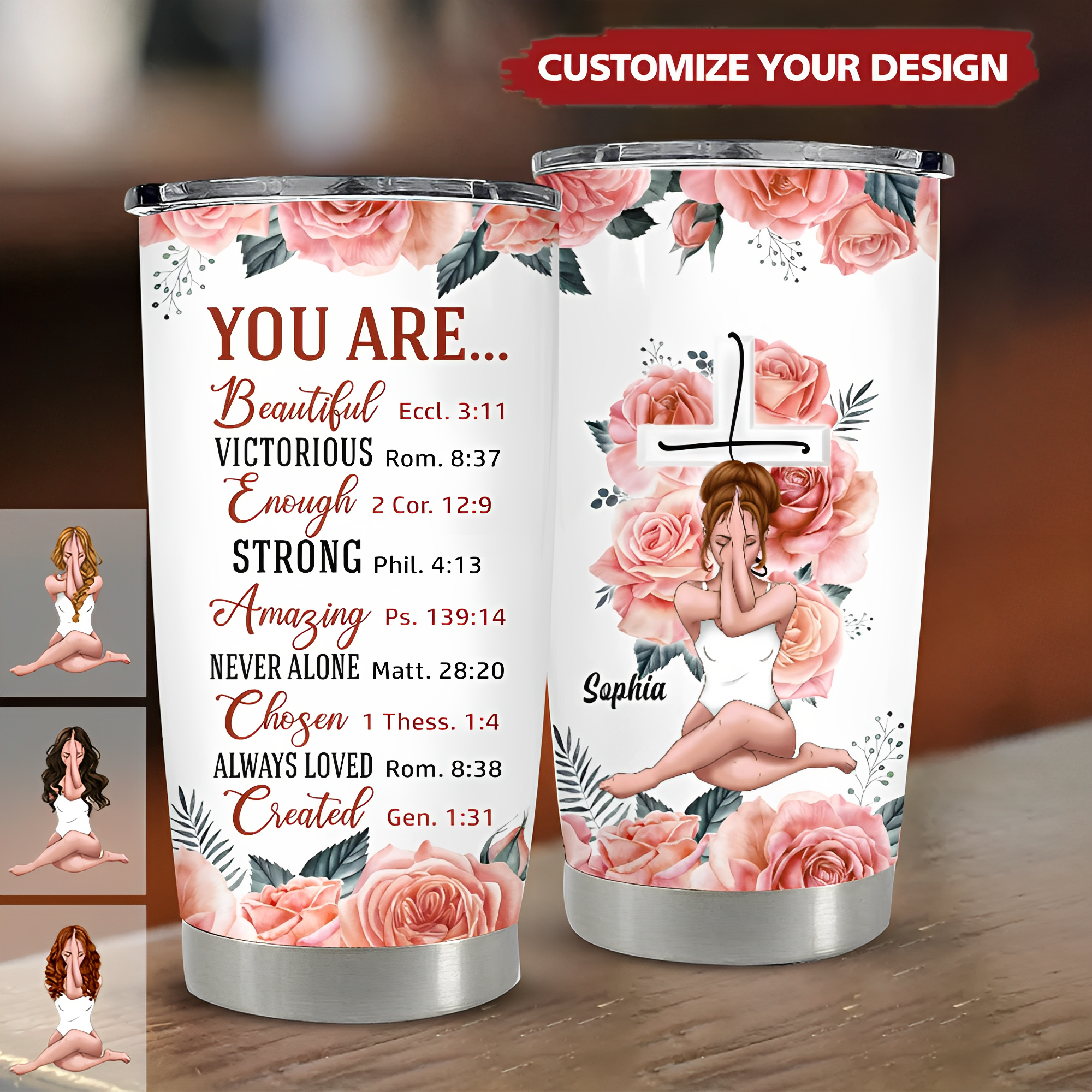 Personalized Christian Tumbler - Gifts for Women - kissfaith