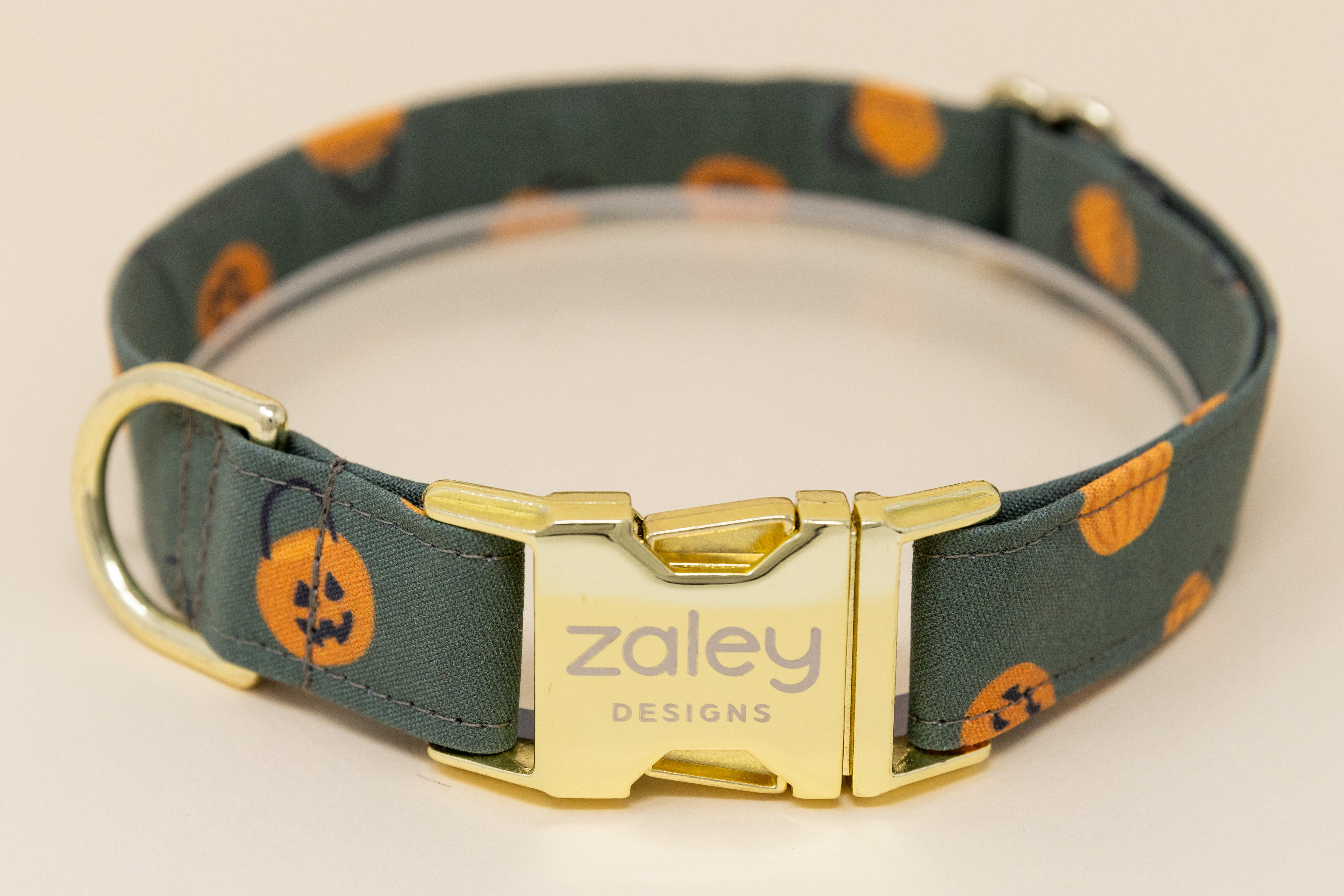 Olive Jack O Lantern Dog Collar - Zaley Designs product image