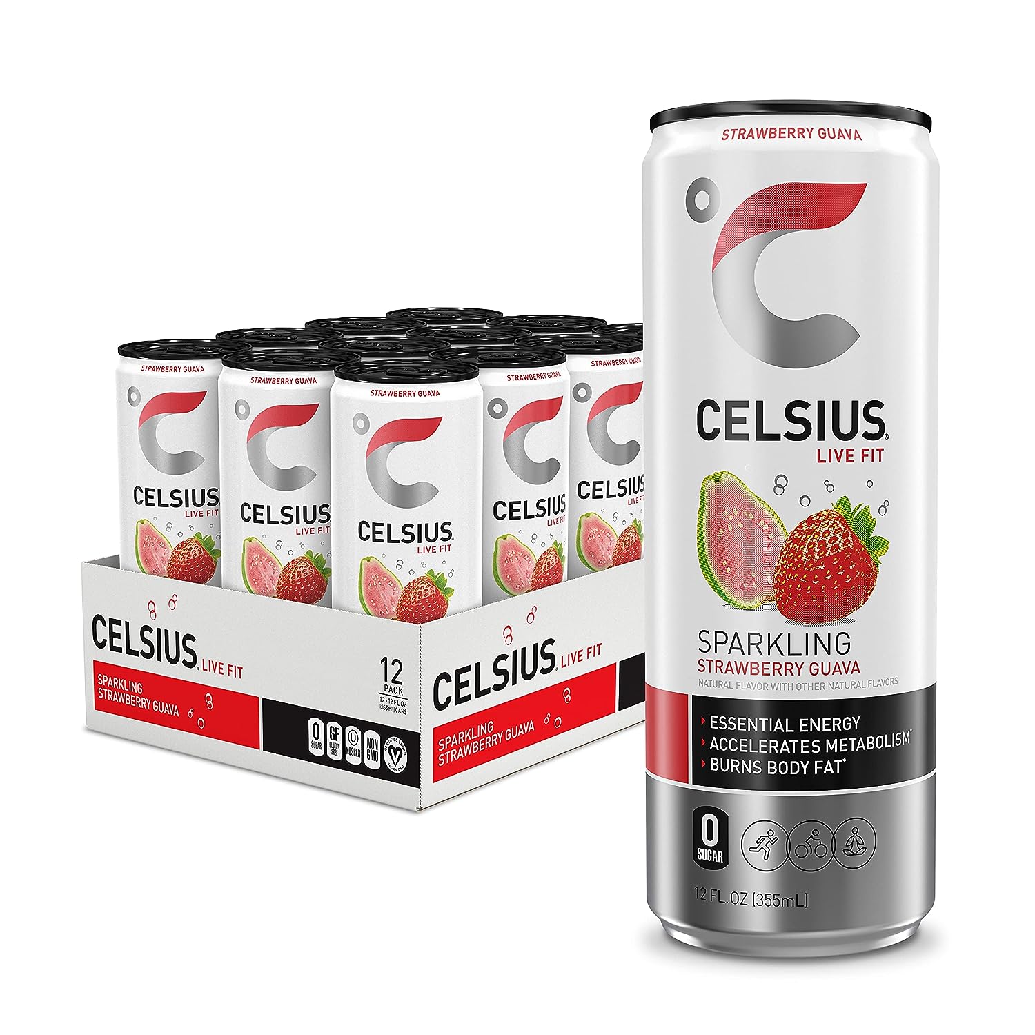 CELSIUS Energy Drink - Strawberry Guava | 12 Pack