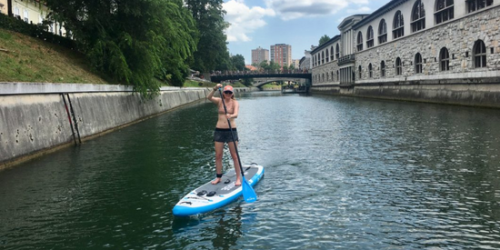 Girl on SUP Travel Paddling