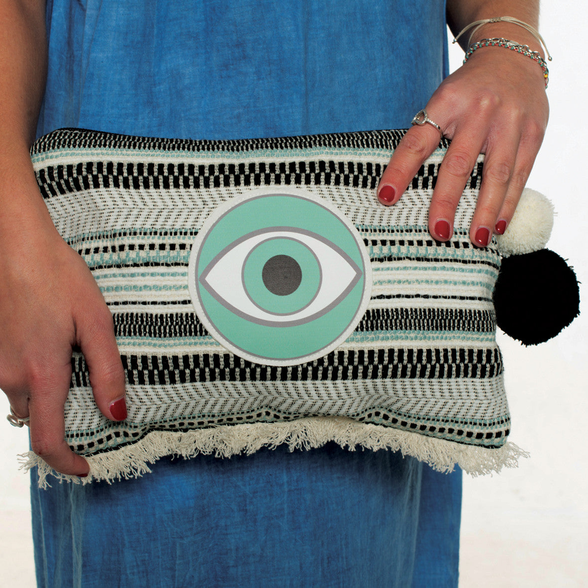 evil eye crochet bag