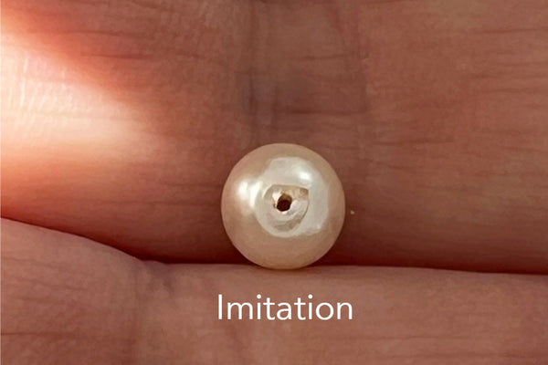 Imitation Pearl drill hole