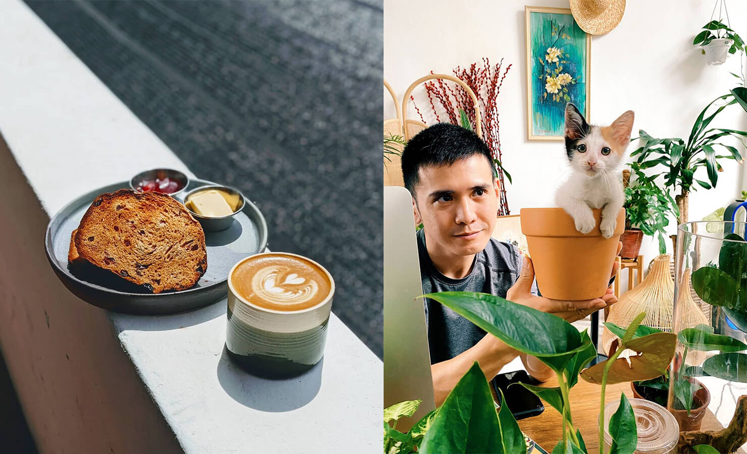 bloomthis-5-plant-flower-cafes-you-have-to-visit-03-planterchin-coffee-art-cat-in-cafe