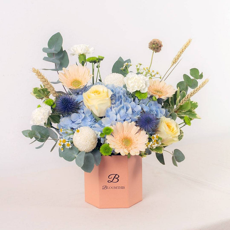 Nataniel Blue Hydrangea Flower Box | Free Delivery | BloomThis