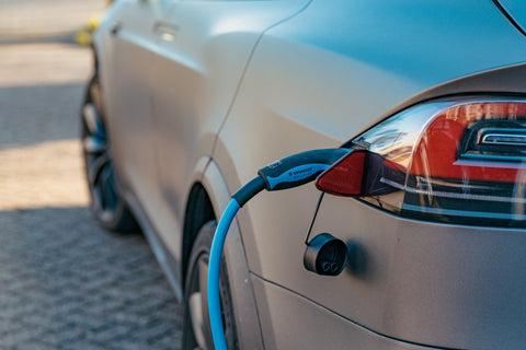 An electrical vehicle charger in use