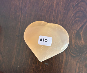 Orange Selenite Heart - Honey Wall Holistic