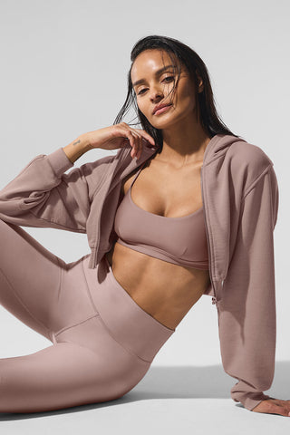 Sweet Escape Zip Up Hoodie - Taupe