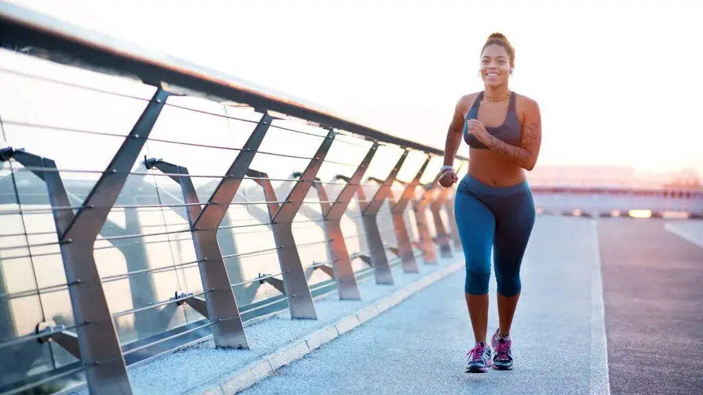 Woman jogging outside in the city