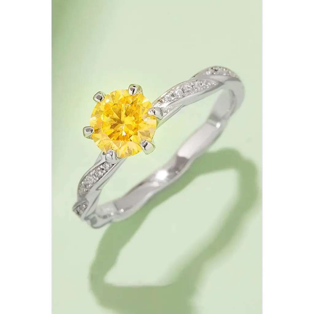 Sterling Silver Moissanite Ring Set - Certificate Included