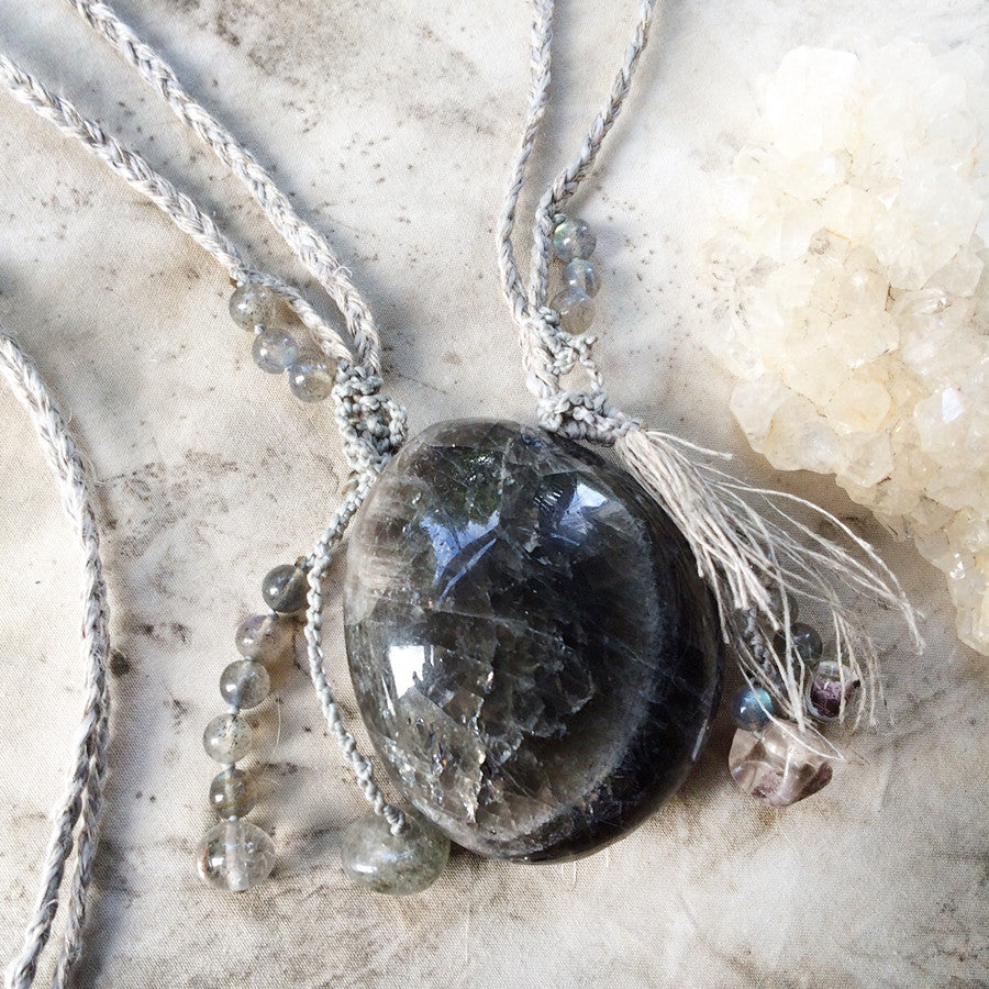 'Moon Oracle' ~ Black Moonstone talisman with Labradorite & Shaman Dre ...