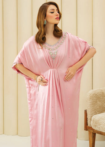 Flamingo Pink Silk Kaftan