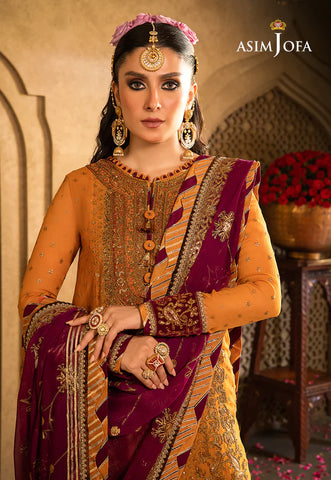 Asim Jofa Velvet Festive 23 Raw Sienna UK