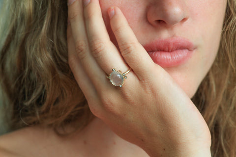 Moonstone Diamond Ring For Women