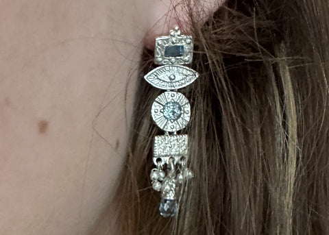 Silver Long Drop Earrings