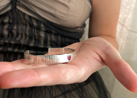 Unusual Silver Cuff Bangles