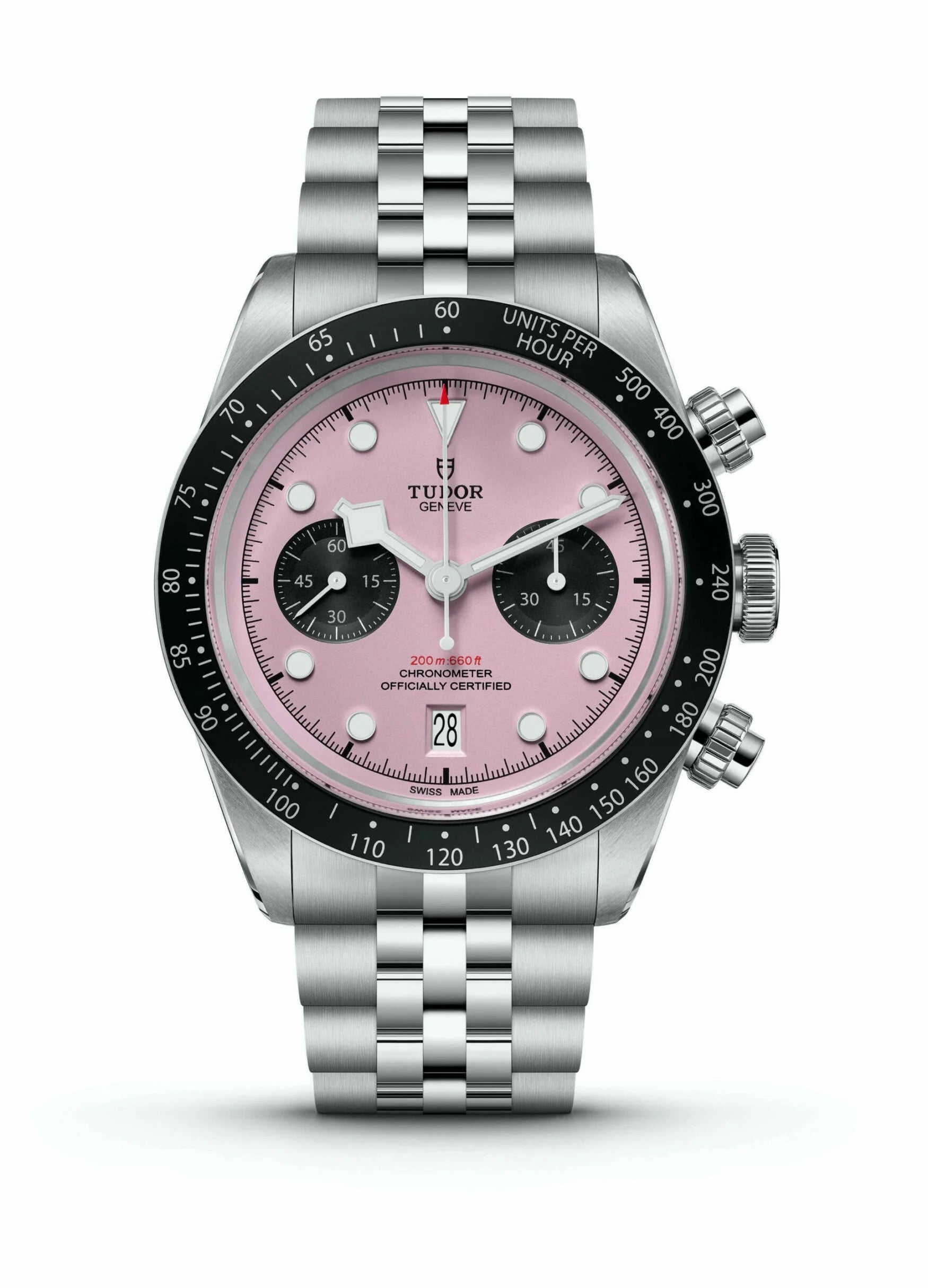 From Retail to Resale The Rise of Tudors Inter Miami Black Bay Chrono Pink front