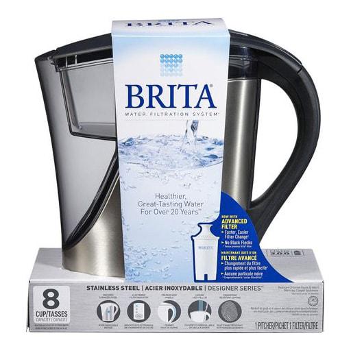 Brita Water Filtration System, Red Stainless Steel Model