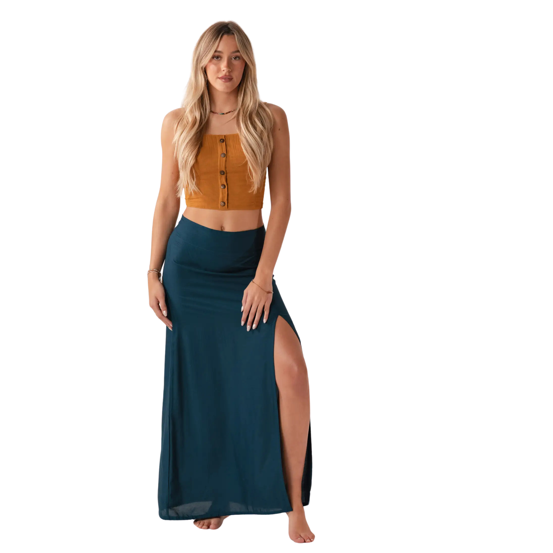Deep Teal Maxi Skirt