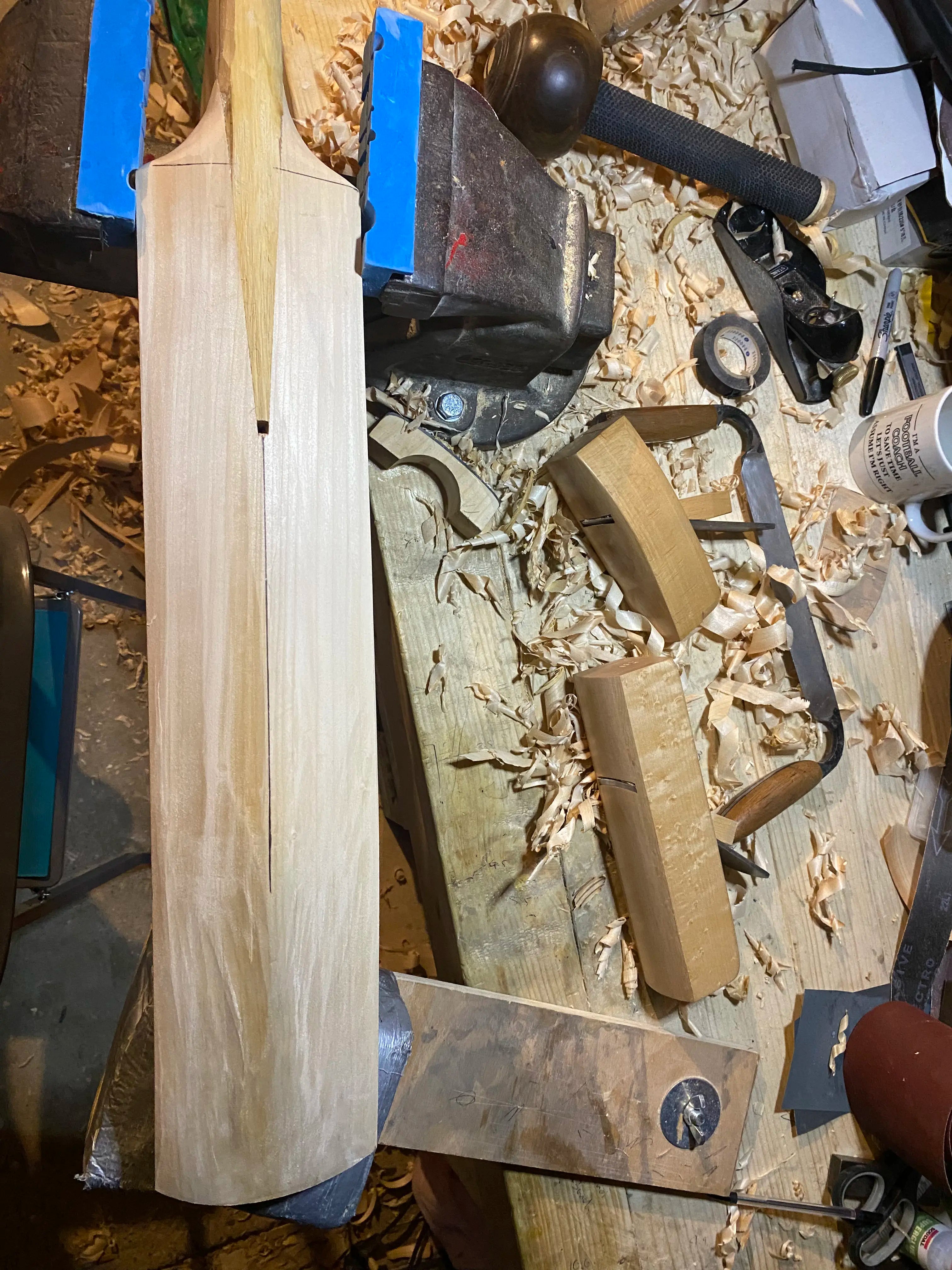 Traditional cricket bat making tools for bat shaping
