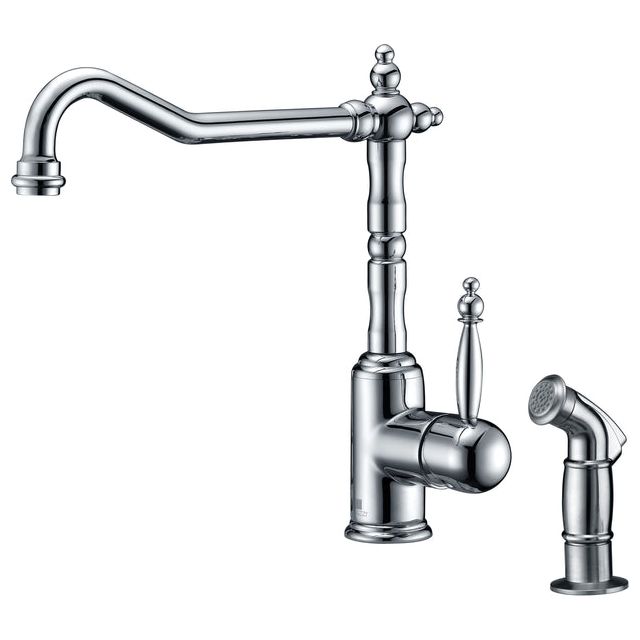 Anzzi KF-AZ037 ANZZI Locke Single-Handle Standard Kitchen Faucet with Side Sprayer in Polished Chrome