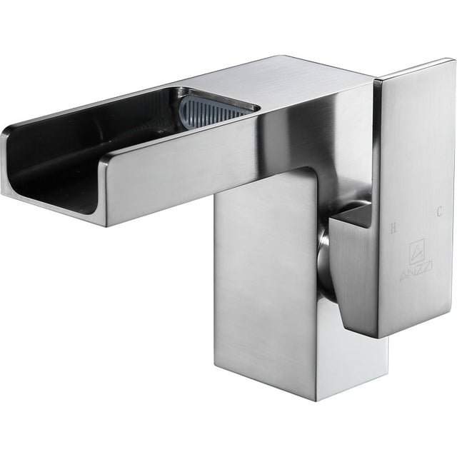 Anzzi KF-AZ127BN Zhona Series Single Hole Single-Handle Low-Arc Bathroom Faucet in Brushed Nickel