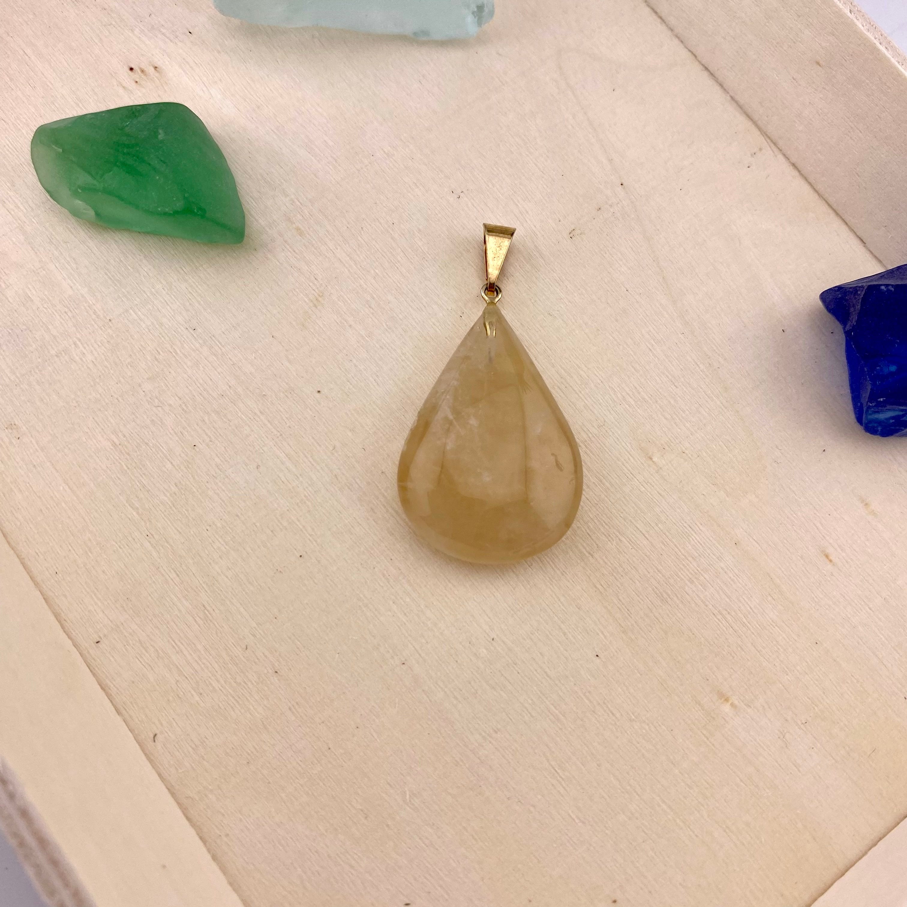 Pear Polished Citrine Pendant