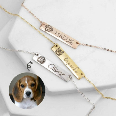 custom pet portrait necklace