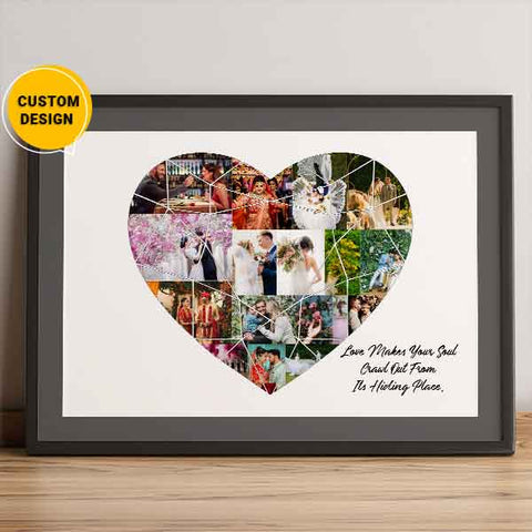 Personalized heart Shaped photo collage