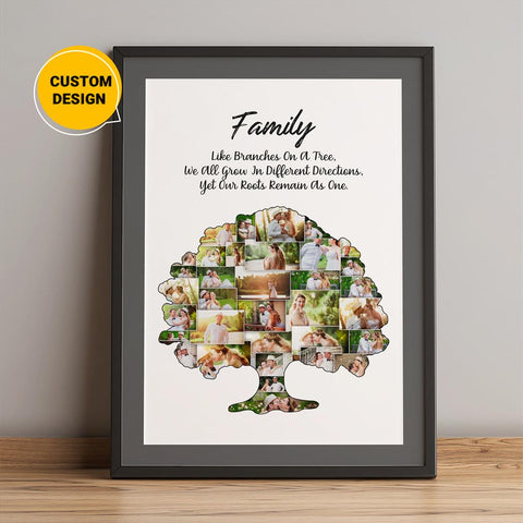 personalized family tree photo collage gift