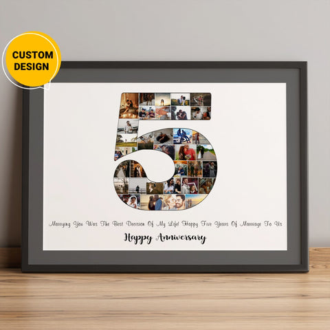 5th anniversary photo collage gift