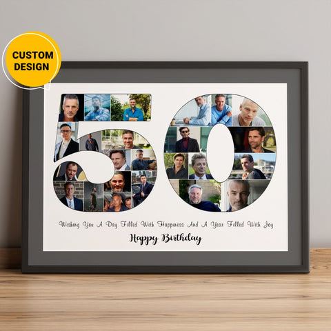 Personalized 50th birthday photo collage gift