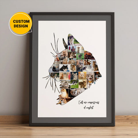 Personalized Christmas Photo Collage Gift For Cat Lovers
