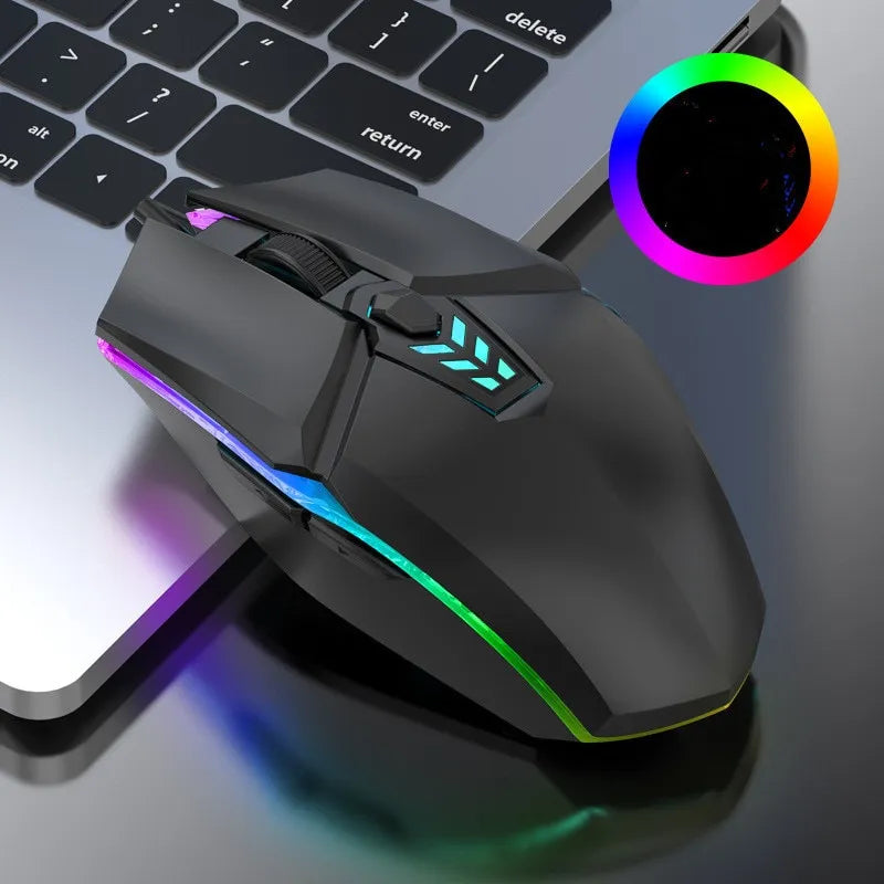 RGB Backlit Wired Gaming Mouse with Silent Mute Feature - 6 Button USB Gamer Mouse